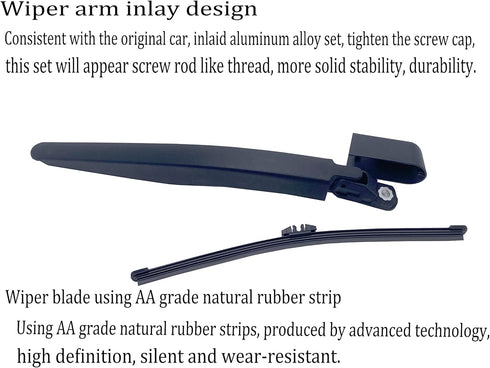 SIMPWIBLD Replacement for Ford Kuga 2013-2017/Ford Escape 2013-2018/Lincoln MKX 2016-2017 Rear Windshield Wiper Blade Arm Set, Easy to Install (se...