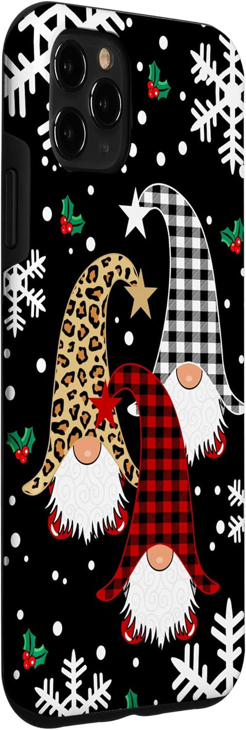 iPhone 11 Pro Max Gnomes Buffalo Plaid Leopard Christmas Tree Santa Xmas Case...
