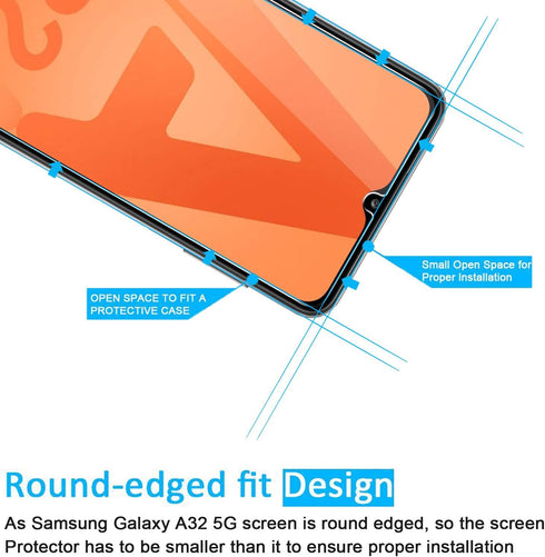 NEW'C [3 Pack Designed for Samsung Galaxy A32 5G Screen Protector Tempered Glass, Case Friendly Anti Scratch Bubble Free Ultra Resistant......