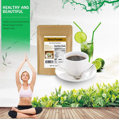 CCnature Stevia Powder Extract Natural Sweetener Zero Calorie Sugar Substitute 2 oz...