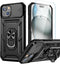 Goton for iPhone 15 Plus Case with Screen Protector - Slide Camera Cover Protective Phone Case with Ring Stand, Heavy Duty Shockproof Rugged Bumpe...