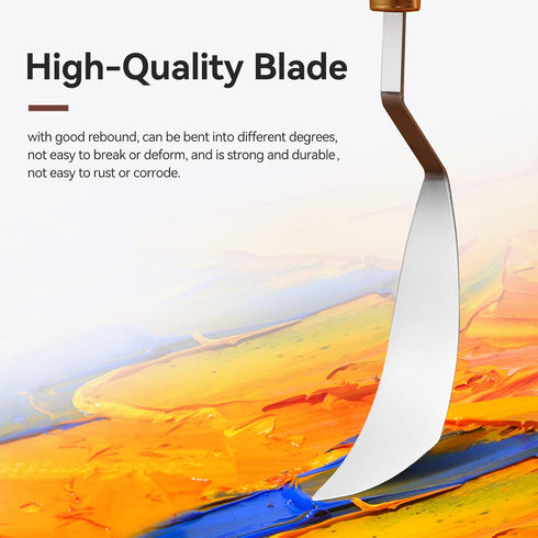 2 Pieces Palette Knife Set Stainless Steel Spatula palette knife for oil painting acrylic painting, LIGHTWISH Painting Knife with Wood Handle for ...