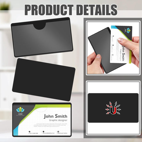 30 Pcs Magnetic Label Holders Clear Business Card Pockets Holders File Cabinet Labels Magnet Labels Bulk Set for Metal Shelf Bin Whiteboard (4 x 2...