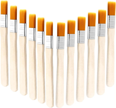 1/2 Inch Width Flat Paint Brushes Nylon Bristle with Wood Handle Painting Tool for Oil Canvas Watercolor Gesso Wall Door Cabinets Furniture Fences...