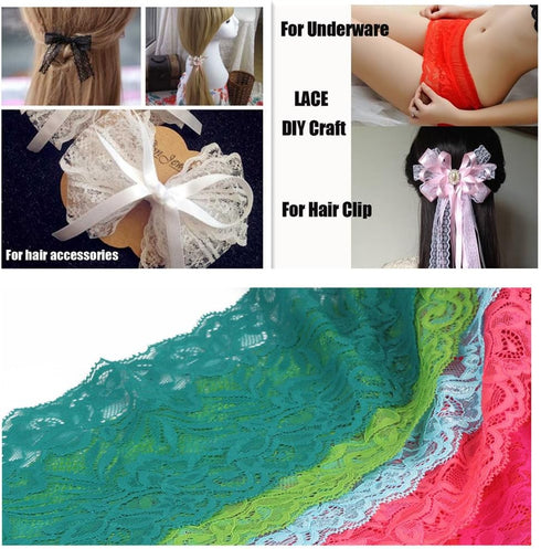 5 Yards Floral Lace Ribbon Stretch Tulle Lace Trim Elastic Webbing Fabric for DIY Jewelry Making Craft Clothes Accessories Gift Wrapping Wedding P...