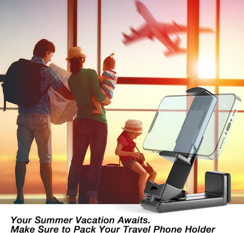 Perilogics Airplane Phone Holder Mount Universal in Flight Hands Free Viewing with Multi-Directional Dual 360 Degree Rotation (Black/Pink)...