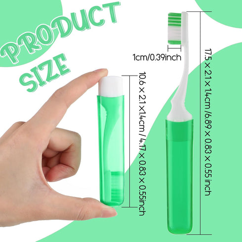 2 Pack Small Mini Travel Toothbrush, Foldable Toothbrush with Toothbrush Cover, Bulk Travel Toothbrush for Travel Business Trip Camping(Green Red)...