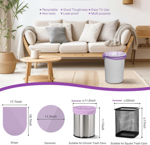 Small Trash Bags, 105 Count 4 Gallon Trash Bag Small Garbage Bags Unscented Bathroom Mini Trash Bags, Wastebasket Bin Liners, Small Plastic Bags f...