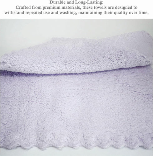 Set of 5 Coral Fleece Turkish Towel Home Textile for Kitchen Cleaning Cloth, 10x10inches (Lilac)...
