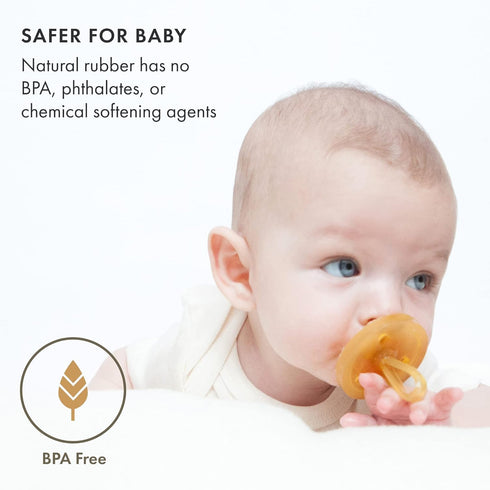 Natursutten Pacifiers 6-12 Months - 1-Pack Original Shield Round Nipple Natural Rubber Safe & Soft BPA-Free Pacifiers for Breastfeeding Babies - N...