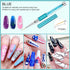 Saviland 6pcs Nail Art Liner Brushes Set - Nail Gel Polish Painting Nail Art Design Brush Pen Set with Crushed Diamond Rhinestones Handle for Pull...