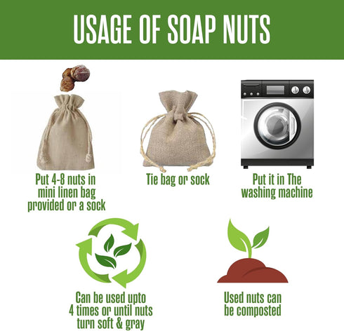 NaturalThings Organic Soap Nuts - Eco-Friendly Laundry Soap Nuts, Hypoallergenic, No Fragrance/Chemicals, 125 Loads Per Pack + 1 wash Bag...