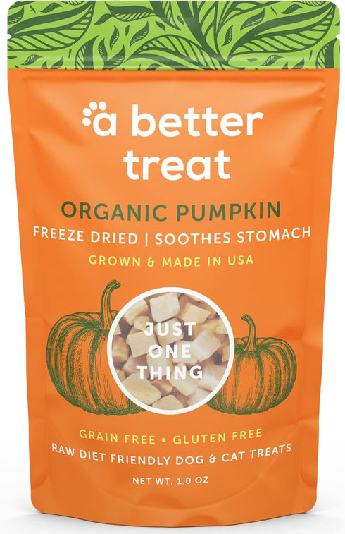 A Better Treat – Freeze Dried Organic Pumpkin Dog and Cat Treats, Organic, Single Ingredient | Natural, Healthy, Diabetic Friendly | Made in The U...