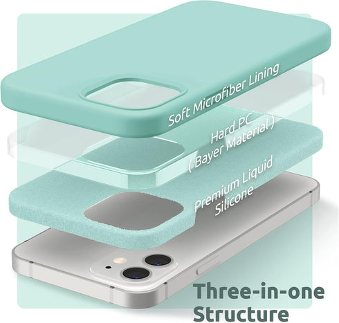 SURPHY Silicone Case Compatible with iPhone 12 Mini Case 5.4 inches, Liquid Silicone Phone Case (with Microfiber Lining) Designed for iPhone 12 Mi...