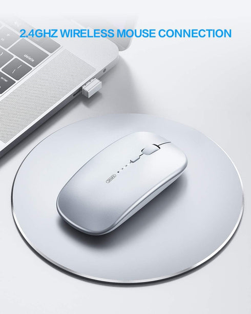 INPHIC Wireless Mouse Rechargeable, 700mAh, Slim 2.4G Silent Cordless Mouse, 1600 DPI with USB Receiver for Laptop PC Mac MacBook, Windows, Office...