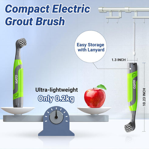 Electric Cleaning Brush, Battery Powered Scrubber with 4 AA Batteries, Small Electric Grout Brush & 5 Replacement Brush, Cordless Lightweight Brus...