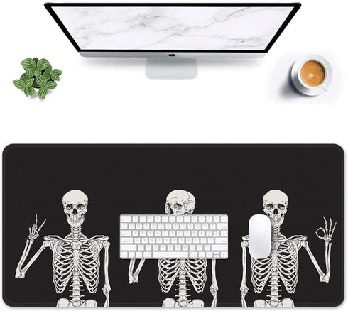 Britimes Black Skull Large Mouse Pad Non-Slip Desk Pad Keyboard and Mouse Desk Mat Gaming Mousepad for Game, Office & Home, 31.5 x 11.8 in...