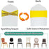 Sequin Chair Sashes Stretch Chair Bands Spandex Polyester Bows for Party Hotel Wedding Banquets Decoration -Gold 6 Pcs...