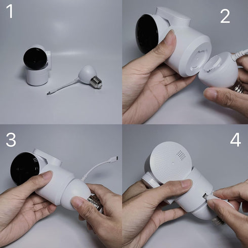 EC27 Bulb Connector for P1 360° Security Camera, Combination of both to be a Wireless Outdoor/Indoor Camera, Easy to Install like replacing a ligh...