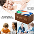OCT17 Alarm Clock with Qi Wireless Charging Pad Compatible with iPhone Samsung Wood LED Digital Clock Sound Control Function, Time Date, Temperatu...