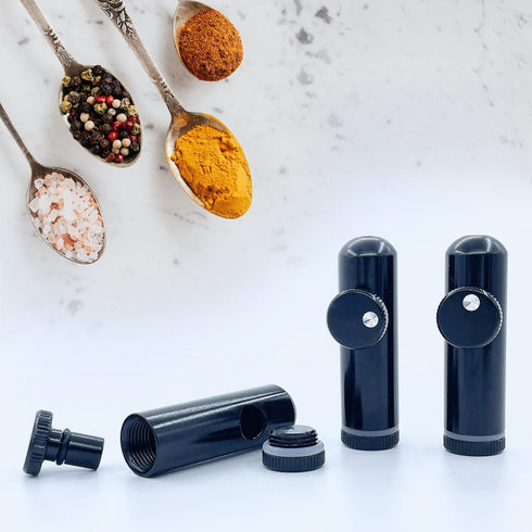 OMG 3 Pack Portable Mini Powder Spice Bottle,Metal Leak-proof Bottle (2nd Generation Upgrade Version) .Great seasoning storage bottle for travelin...