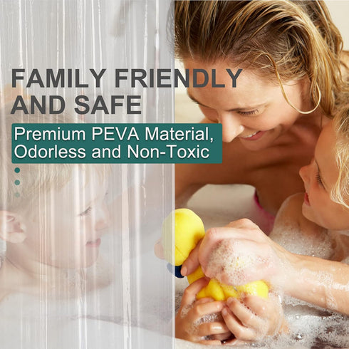 AmazerBath Plastic Shower Curtain Clear Premium PEVA, Clear Shower Curtain Heavy Duty 8G, Weighted Shower Curtains for Bathroom Accessories with 3...