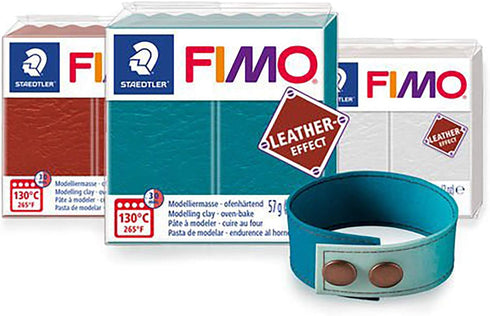 STAEDTLER Fimo Leather-Effect Oven-Hardening Modelling Clay Black 8010-909...