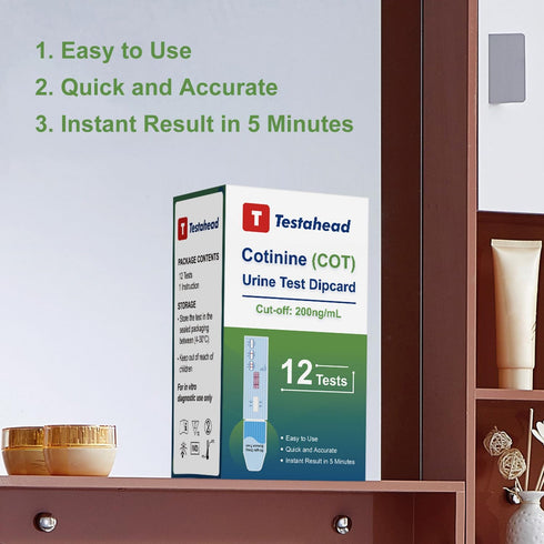 Nicotine Test Kit at Home?Accurate Results in 5 Minutes, 12 Individually Wrapped Pouches...