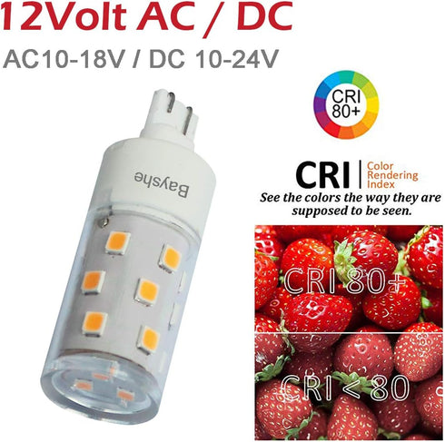 T10 Wedge Base LED Light Bulb 5watt(6000K Daylight White) Equivalent to 50W Halogen 12VAC/DC for Camper RV Tailer Outdoor Landscape Patio Path Dri...