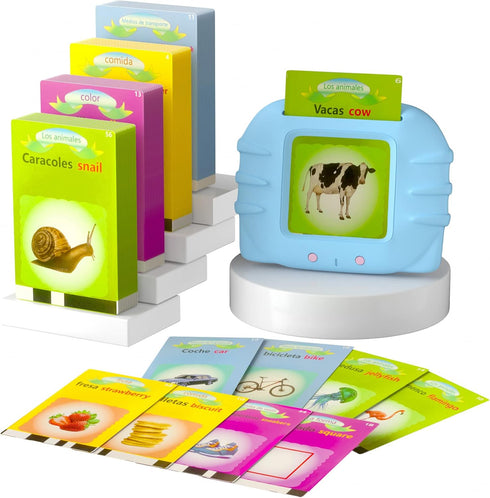 Spanish & English Talking Flash Cards for Kids - Bilingual Spanish FlashCards for Toddler - Audible Toys for Kids to Learn Spanish...