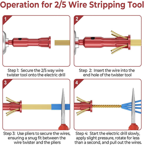 Wire Twisting Tool, Drill Bit Twister, Wire Twister, and Wire Connector Twisting Tool, Used for Manual and Electric Drills...