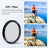 PULUZ 52mm UV + CPL Lens Filter Adapter Ring for GoPro HERO11 Black / Hero11 Black Mini / HERO10 Black / HERO9 Black Camera Lens Adapter Ring Came...