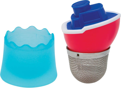 HIC Harold Import Co. Harold Import Co Sailboat Tea Infuser, TUG MEASURES - 2" L x 2" W x 3" H .7 oz BASE MEASURES - 2.125" Dia x 1.625" H, Red...