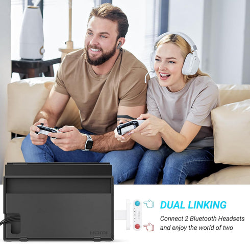PS5 Bluetooth Audio Adapter, DRILI Low Latency Bluetooth Audio Transmitter, USB C Headphone Adapter with aptX Low Latency Support for PS4/PS5/Swit...