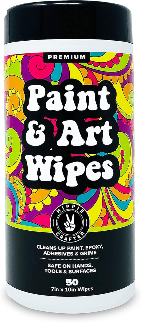 Paint & Art Wipes Paint Remover Wipes Cleaner Epoxy Glue Stains Latex, Acrylic Hand Cleaner and Plastic, Metal or Wood Surfaces, Floors, Brushes, ...