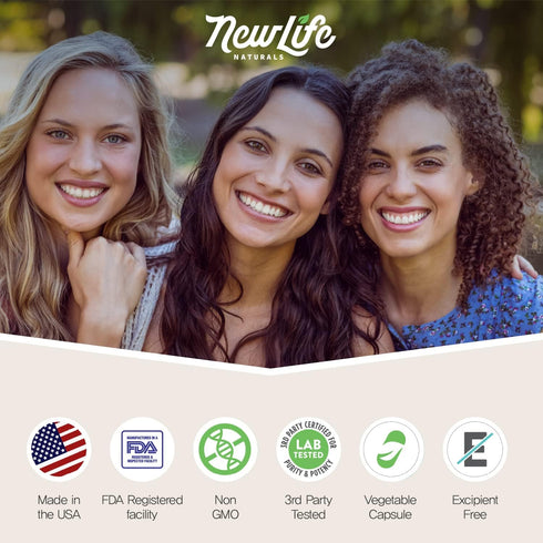 NewLife Naturals DIM Supplement 300mg for Women & Men - Hormonal Acne, Estrogen Balance Pills, Post Menopause Relief | Healthy Estrogen Level | Ho...