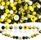 128pcs Silicone Beads Bracelet Making Kit Beads, 15mm Silicone Beads Yellow Black White Round Silicone Beads Bulk, Sunflower Craft Beads for DIY K...