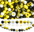 128pcs Silicone Beads Bracelet Making Kit Beads, 15mm Silicone Beads Yellow Black White Round Silicone Beads Bulk, Sunflower Craft Beads for DIY K...