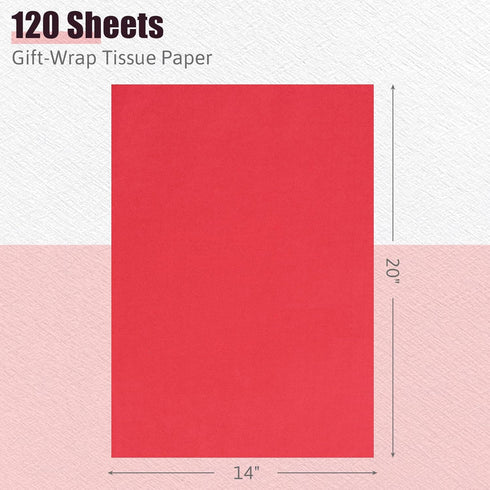 Shindel 120 Sheets Red Tissue Paper for Gift Bags, 20x14 Inch Gift Wrapping Paper Bulk for Christmas Weddings Birthday Party Valentine Day Packagi...