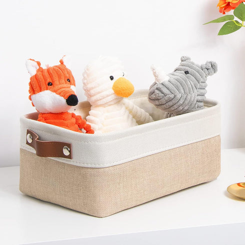 DULLEMELO Small Storage Basket for Organizing, Collapsible Fabric Basket for Shelves, Closets, Laundry, Nursery, Decorative Basket for Gifts Empty...
