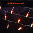 Orange LED Outdoor Halloween Lights, Halloween Decorations, 39 FT 100 LED Mini Lights with 8 Lighting Modes,Connectable String Light Plug in for G...