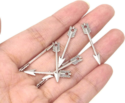 Honbay 100PCS 1.2inch Antique Silver Alloy Arrow Charms Pendant for Jewelry Making or DIY Crafts...