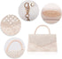 Pearl Clutch Bride Bag and Lace Eenvelope Purse for Women Evening Prom Clutch Handbags Beaded Wedding Purses for Women Formal Clutch Purse,Beige...