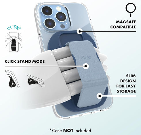 CLCKR Phone Holder & Grip for MagSafe, Adjustable Magnetic Stand & Finger Holder, Designed for iPhone 15, 15 Pro, 15 Pro Max, 15 Plus, iPhone 14, ...