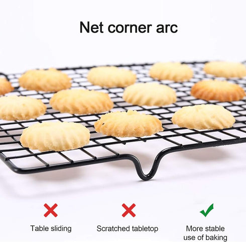 Lamoutor 2Pcs Metal Kitchen Baking Cooling Rack Square Wire Cooling Rack for Cake and Meat 10 x 11 inches (Black)...