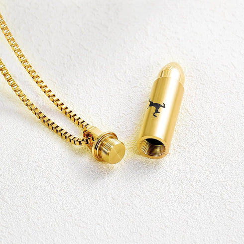 Cremation Jewelry for Ashes Bullet Shape Pendant Urn Necklace Stainless Steel Keepsake Memorial Jewelry for Men Women...