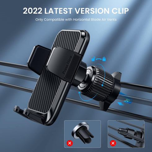 Qifutan Car Phone Holder with Anti-Slip Rubber, 360 Rotating Ball Joint, and Adjustable Support Ring for iPhone and Other Smartphones...