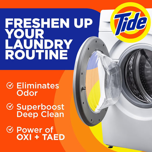 Washing Machine Cleaner by Tide, Washer Machine Cleaner with Oxi for Front and Top Loader Washer Machines, Deep Cleaning Odor Eliminator, 3 Month ...