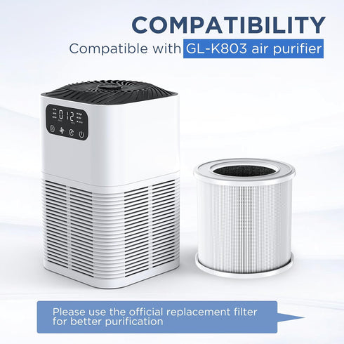 Original Filter Replacement for Air Purifier GL-K803, H13 True HEPA Air Cleaner Filter, 1*Piece...