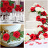 AmyHomie Artificial Flowers Dark Red Rose 50pcs Real Looking Fake Roses w/Stem for DIY Wedding Bouquets Centerpieces Arrangements Party Baby Showe...